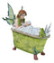 Whimsical Green Fairy Bathing in Tub With Pixie Frog Figurine By Amy Brown