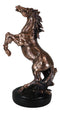 Large 21"H Western Black Beauty Prancing Horse Bronzed Resin Figurine With Base