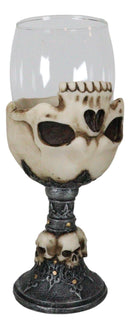 Death Inverted Half Skull Graveyard Labyrinth Skeleton Wine Goblet Glass Chalice