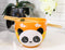 Orange Lucky Panda Bear Ceramic Donburi Ramen Soup Bowl With Chopsticks Set