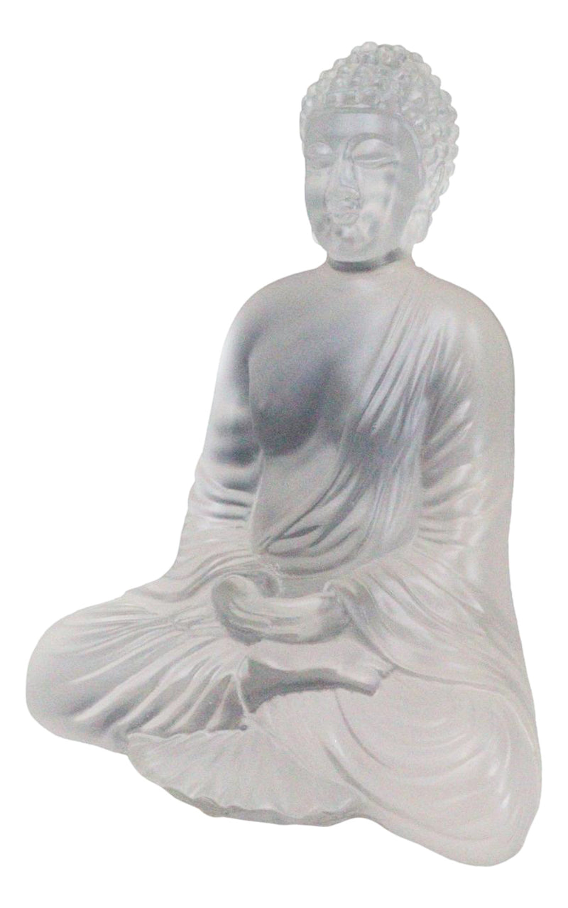 Zen Shakyamuni Buddha Meditating Clear Translucent Acrylic Resin Figurine