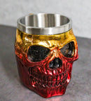 Metallic Gold And Red Alien UFO Jointed Skull Grinning Coffee Mug Macabre Decor