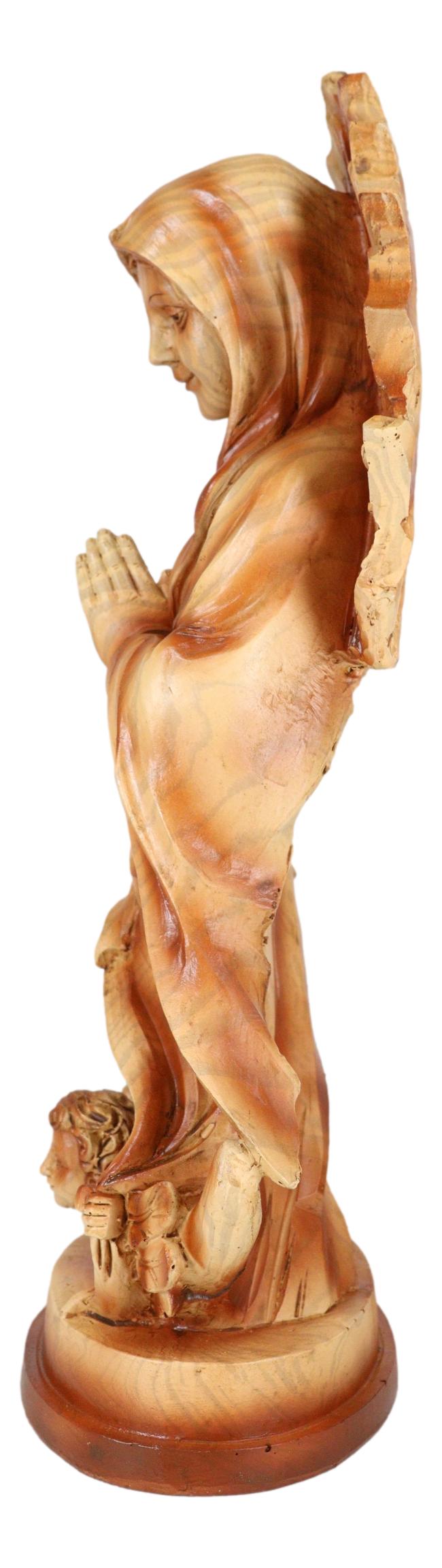 Our Lady of Guadalupe Virgin Mother Mary Catholic Decor Faux Wood Resin Figurine