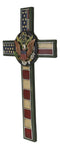 Rustic Western American Flag Army With Eagle Great Seal Memorial Wall Cross