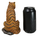 Rainforest Jungle Apex Predator Orange Bengal Tiger Sitting On Rock Figurine