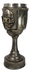 Gothic Raw Gridiron Football Tough Sports Player Skull With Helmet Wine Goblet