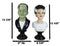 Set Of 2 Victor Frankenstein With Elizabeth Bride Bust Figurines With LED Eyes