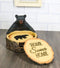 Western Rustic Forest Black Bear Hugging Tree Ring Coasters And Holder Set