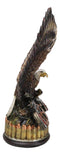 Patriotic Eagle With Open Wings On 2 Pistols Western Star and Bullets Figurine