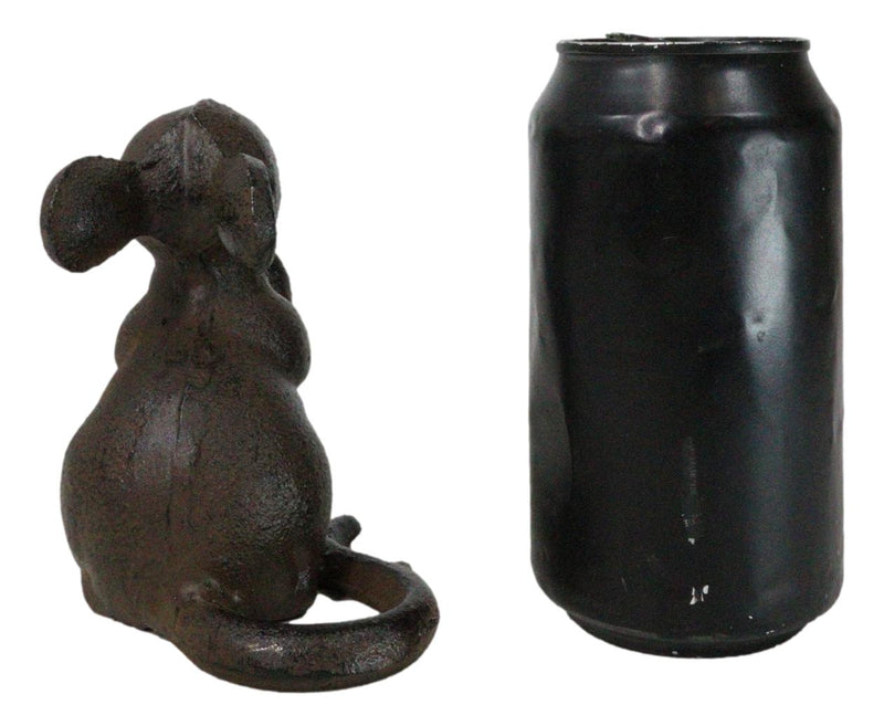 Pack Of 2 Cast Iron Whimsical Standing Mouse Decorative Pen Holder Sculptures