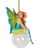 Green Clover Bubble Rider Fairy Hanging Ornament Amy Brown Holiday Collection