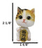 Japanese Fortune Charm Maneki Neko Calico Beckoning Cat Bobblehead Figurine