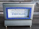 September Sapphire Patience And Love Birthstones Silver Tone Musical Trinket Box