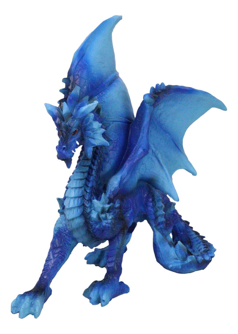 Ancient Guardian Blue Water Elemental Ice Frozen Azure Dragon Prowling Figurine