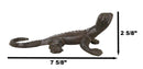 Pack Of 2 Cast Iron Reptile Animal Gecko Lizard Rustic Metal Figurine 7.5"L