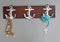 Polished Aluminum Nautical Sailor Ship Anchors On Board Plank 6-Pegs Wall Hook