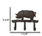 Cast Iron Rustic Farmhouse Hog Boar Pig 3 Peg Wall Hooks Organizer Hanger Plaque