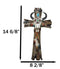 Southwestern Tribal Cow Skull With Arrows Turquoise Gems And Feathers Wall Cross