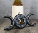 Cast Iron Black Wicca Triple Moon Goddess Pentagram Hand Bottle Cap Opener