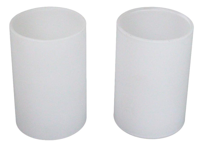 Ebros Pack Of 2 White Glass Cylinder Replacement For Oil Warmer Heating Bulbs