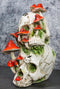 Day Of The Dead Toadstool Mushrooms & Moss Fungi Gothic Stacked Skulls Figurine