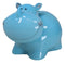 Whimsical Pastel Blue Pachyderm Rhino Money Coin Savings Piggy Bank Figurine