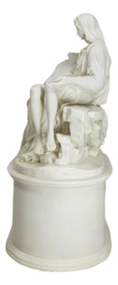 Ebros Gift White Catholic La Pieta Cremation Urn Devotional Figurine 14.75"Tall 300 Cubic Inches Capacity Bottom Load Feature