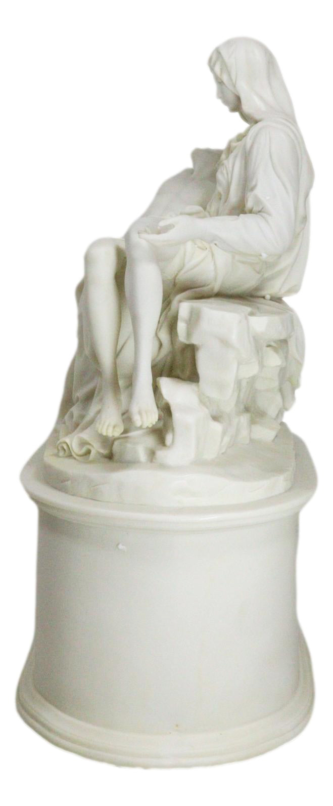 Ebros Gift White Catholic La Pieta Cremation Urn Devotional Figurine 14.75"Tall 300 Cubic Inches Capacity Bottom Load Feature