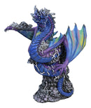 Ryvthys Air Elemental Blue Wind Rainbow Winged Dragon On Lightning Clouds Statue