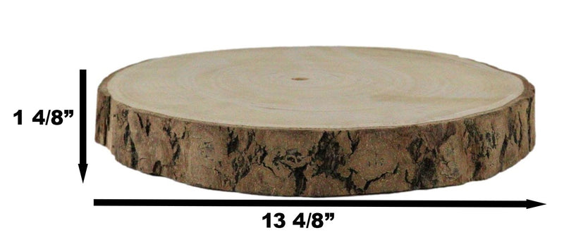 Pack Of 2 Unfinished Natural Wood Slices With Bark 13"D DIY Arts And Crafts