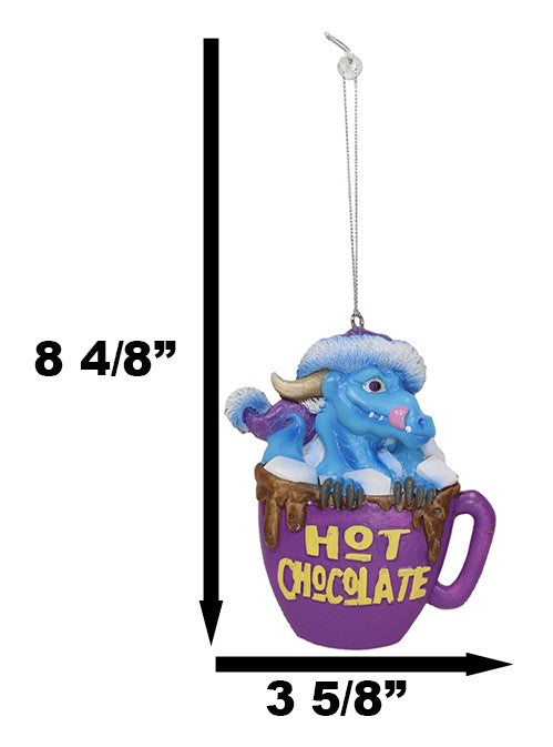 Ruth Thompson Blue Dragon in Hot Chocolate Cup Christmas Tree Hanging Ornament