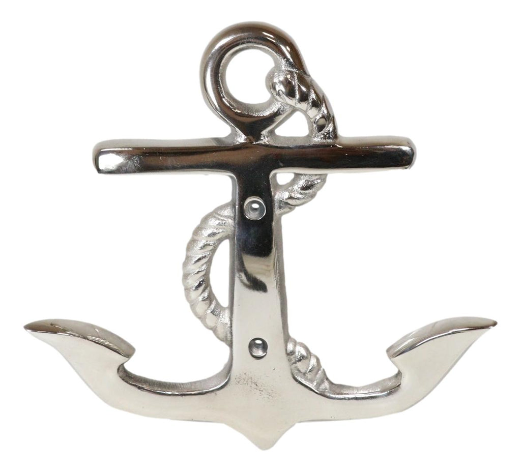 Sleek Aluminum Nautical Coastal Sea Sailor Ship Anchor 2-Peg Double Wa–  Ebros Gift