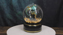 Aqua Blue Dragon On Rock Pillar Musical Air Powered Glitter Globe With LED Light