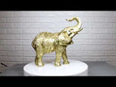 Feng Shui Zen Royal Gold Ornate Mandala Design Elephant With Trunk Up Figurine