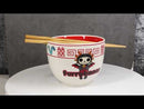 Furrybones Scorchie Dragon Skeleton White Porcelain Bowl With Chopsticks Set