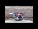 Purple Colorful Flowers In Wind Ceramic Donburi Ramen Bowl With Chopsticks Set