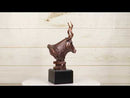 African Kudu Antelope Rustic Statue in Bronze Electroplated Finish With Base