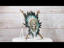 Southwestern Native Indian Chief Skull With Roach And Crossed Arrows Wall Decor