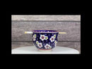 Blue Ume Plum Blossoms Ceramic Donburi Ramen Soup Red Bowl With Chopsticks Set