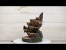 Rustic Forest Tree Steppes Faux Wooden LED Display Stand Figurine For Miniatures