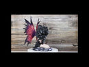 Large Gothic Fairy Goddess Artemis Holding Black Wolf Home Decor Figurine 13"H