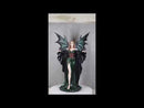 Gothic Enchantress Emerald Fairy In Corset Gown with Ravens Large Figurine