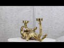 Contemporary Gold Tone Marine Ocean Octopus Tentacles Trio Votive Candle Holder