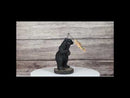 Whimsical Rustic Forest Black Bear Catching Largemouth Bass Fish Figurine