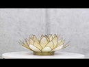 Smoke Brown Capiz Seashells Lotus Flower Votive Tea Light Candle Holder 8.5"D