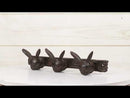 Cast Iron Whimsical 3 Bunny Rabbit Hares Multi Point Wall Coat Hooks Decor