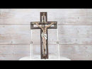 Jesus Christ Crucified Faux Wooden Rustic Bronze Layered Christian Wall Cross