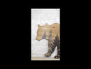 Western Black Bear With Pine Trees Forest Silhouette Wooden Cutout Wall Decor