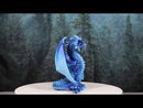 Ancient Guardian Blue Water Elemental and Ice Frozen Azure Dragon Figurine