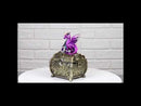 Metallic Purple Twilight Dragon Holding Rune Key On Treasure Chest Trinket Box